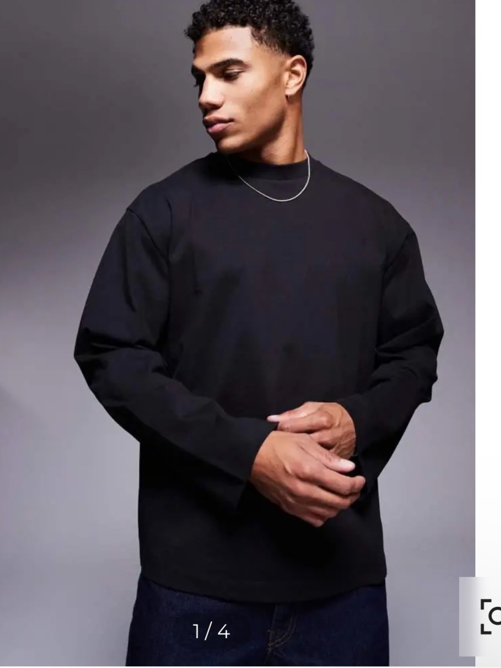 ASOS design heavyweight relaxed, boxy long sleeve drop shoulder t-shirt